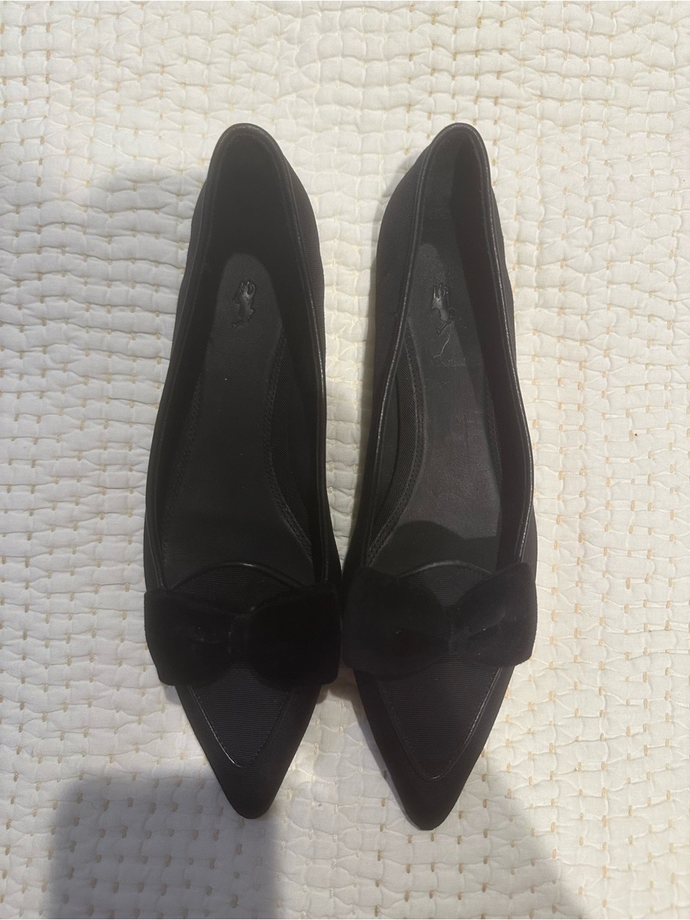 NWOB Ralph Lauren Velvet-Bow Grosgrain Loafer in Black SZ 5.5